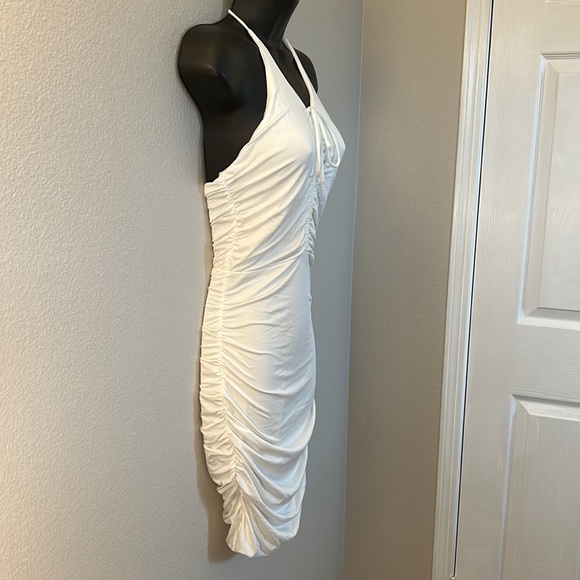 Princess Polly Ellis White Halter Ruched Minidress - Picture 7 of 11